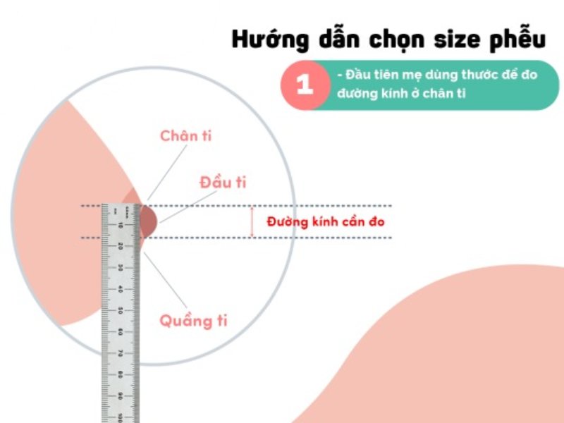 Cách đo size phễu máy hút sữa bằng thước kẽ