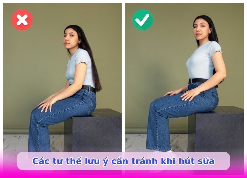 Tư thế ngồi hút sữa đúng