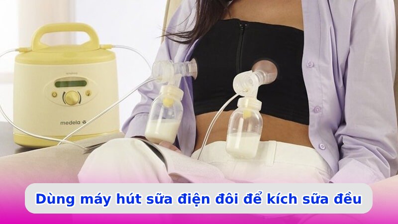 Sử dụng máy hút sữa điện đôi đổi hút đều 2 bên
